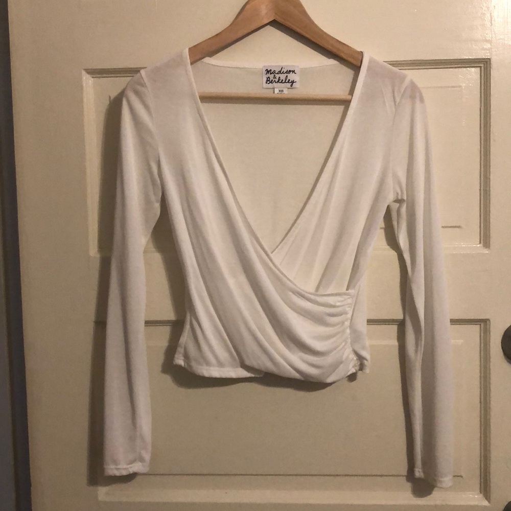 White long sleeve top